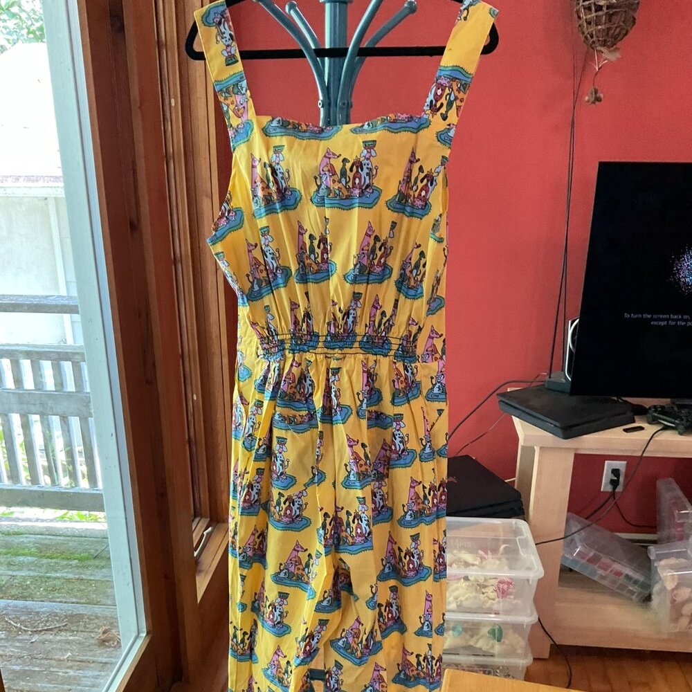 Nooworks Overalls in Dog Party pattern Size 3X